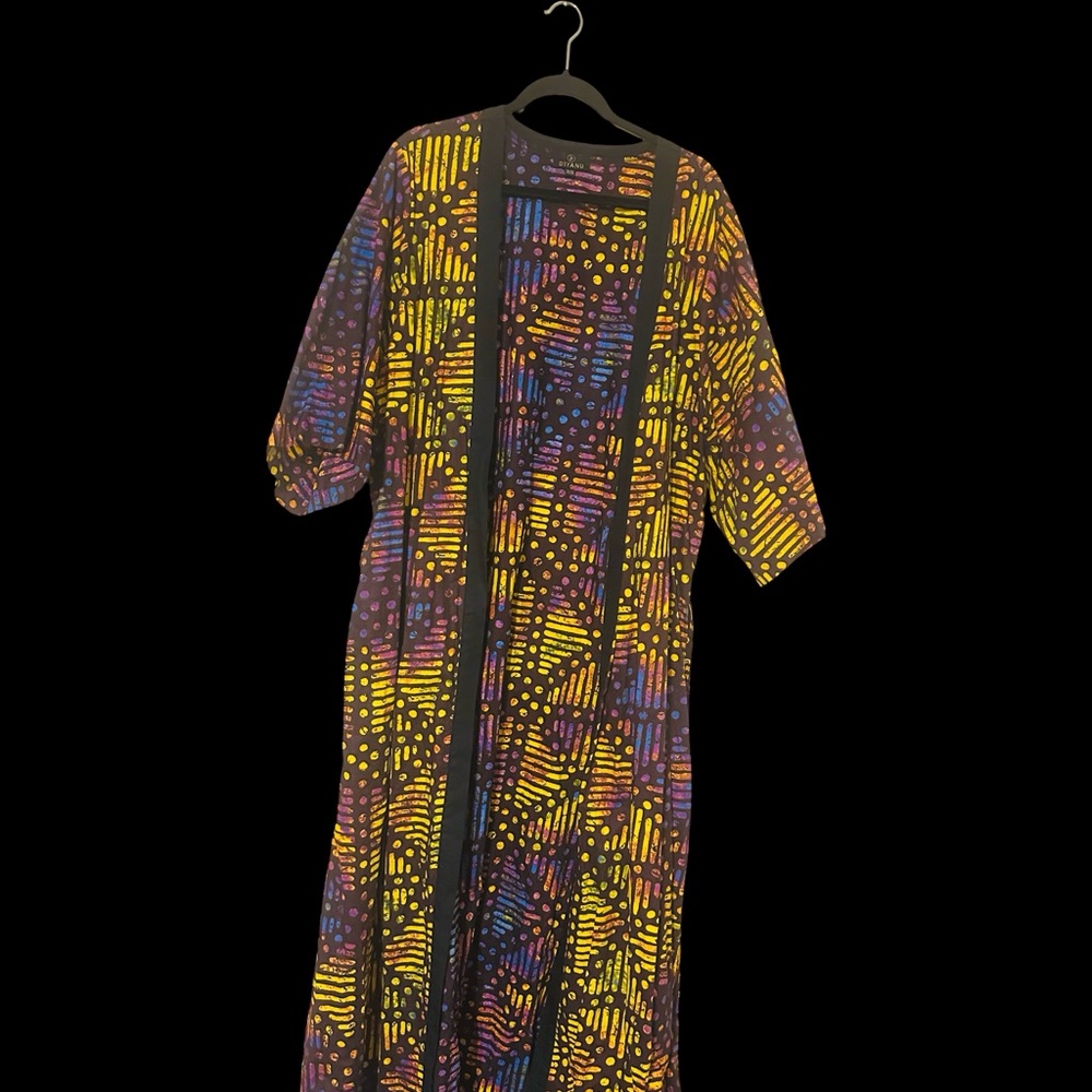 D’IYANU SET to include: Long Kimono/ 2x-3x and matching Palazzo Pants /3x - Picture 3 of 5